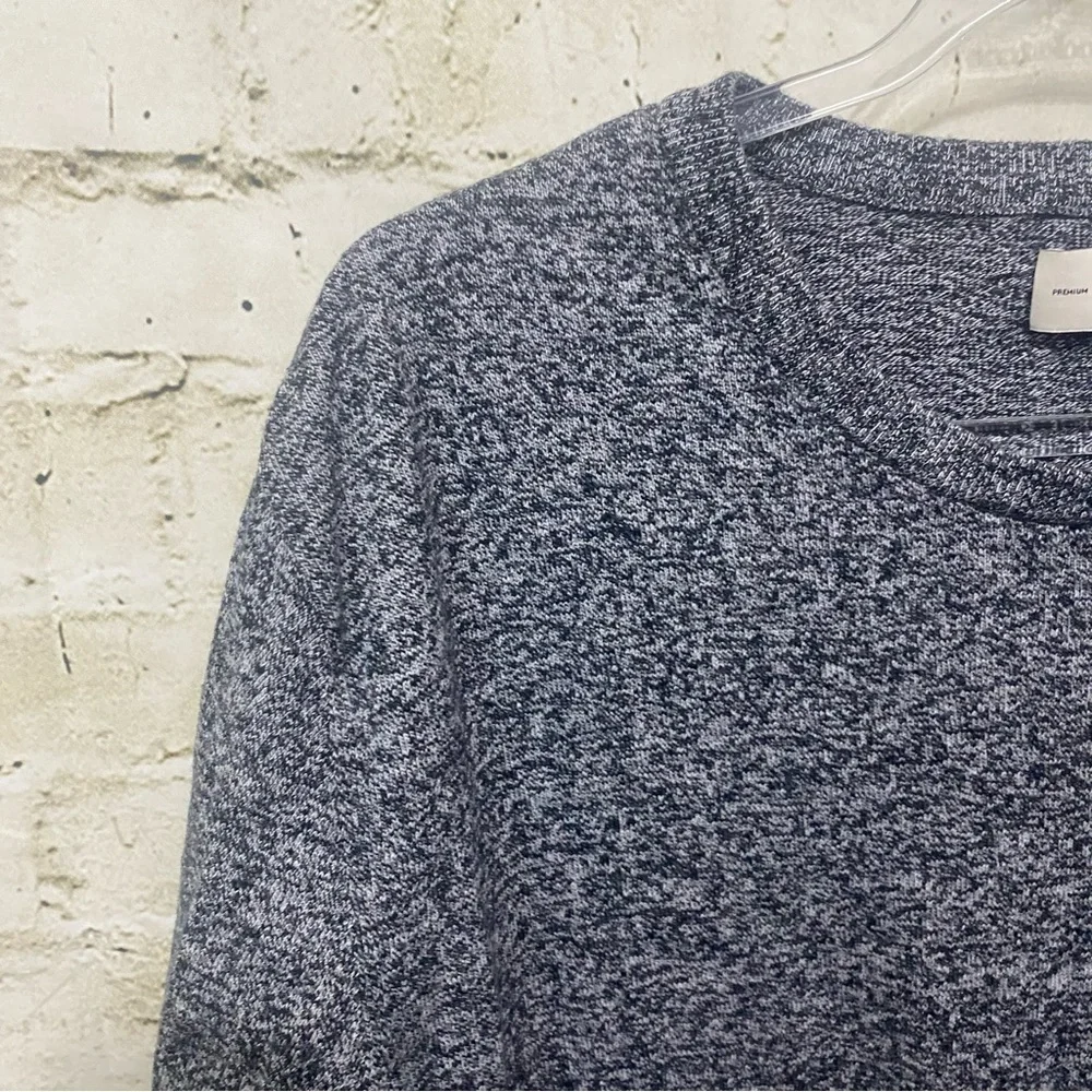 Hawker Rye Gray Marled Cotton Cashmere Crew Neck Sweater